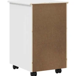 vidaXL Rolling Kast met wiel Wit 34 x 39 x 56 cm Massief grenenhout