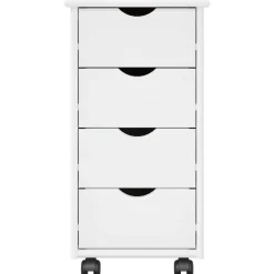 vidaXL Rolling Kast 34 x 39 x 65,5 cm Massief Vurenhout Wit