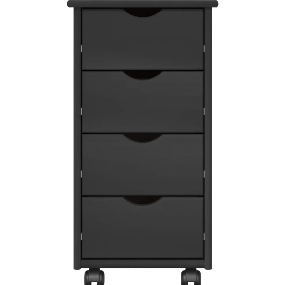 vidaXL Rolling Kast 34 x 39 x 65,5 cm Massief Vurenhout Grijs