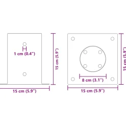 vidaXL Ronde grondanker 4 st Antraciet 15 x 15 x 15 cm Metaal