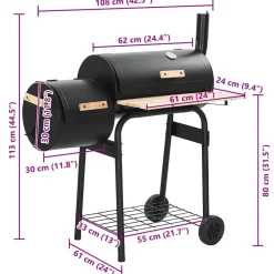 vidaXL Rookbarbecue houtskool