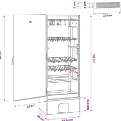 vidaXL Rookoven 3 st 44,5 x 29 x 110 cm Verzinkt staal zilver
