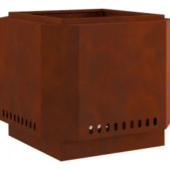 vidaXL Rookvrije vuurkom Roestkleurig 58 x 58 x 51 cm weervast staal