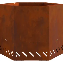 vidaXL Rookvrije vuurkom Roestkleurig 58 x 58 x 51 cm weervast staal