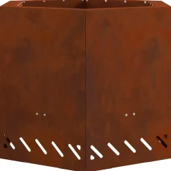 vidaXL Rookvrije vuurkom Roestkleurig 58 x 58 x 51 cm weervast staal