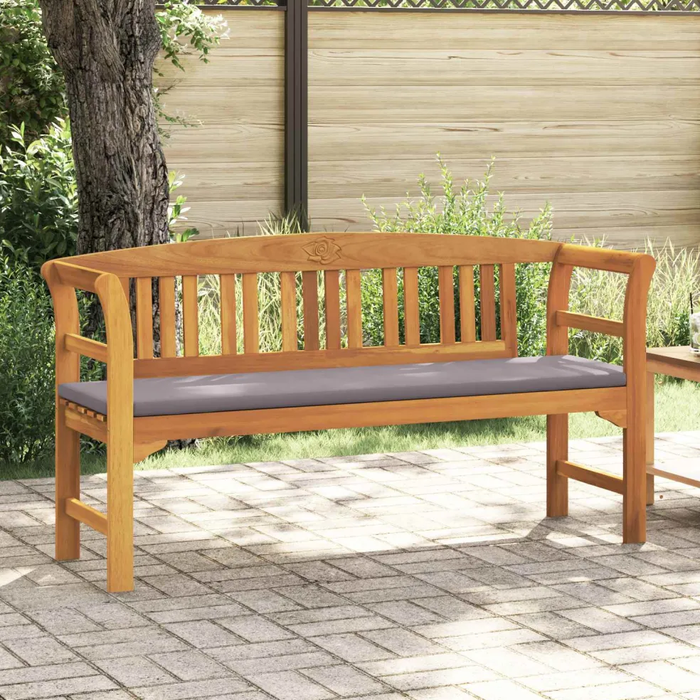vidaXL Rozenbank 157 x 46 x 82,5 cm Massief Acaciahout Crèmewit