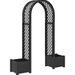 vidaXL Rozenboog met planter Antracietkleurig 168,5 x 43 x 207 cm PP