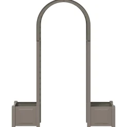 vidaXL Rozenboog met planter Grijs 168,5 x 43 x 207 cm PP