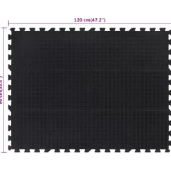 vidaXL Rubbertegel 12 mm 90x120 cm zwart