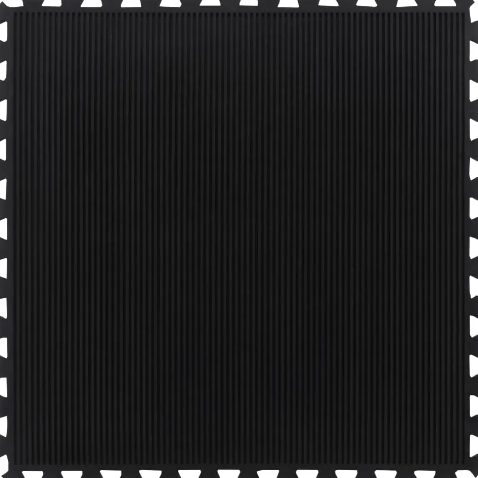 vidaXL Rubbertegel 12 mm 100x100 cm zwart