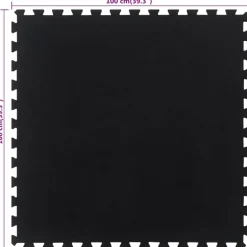 vidaXL Rubbertegel 12 mm 100x100 cm zwart