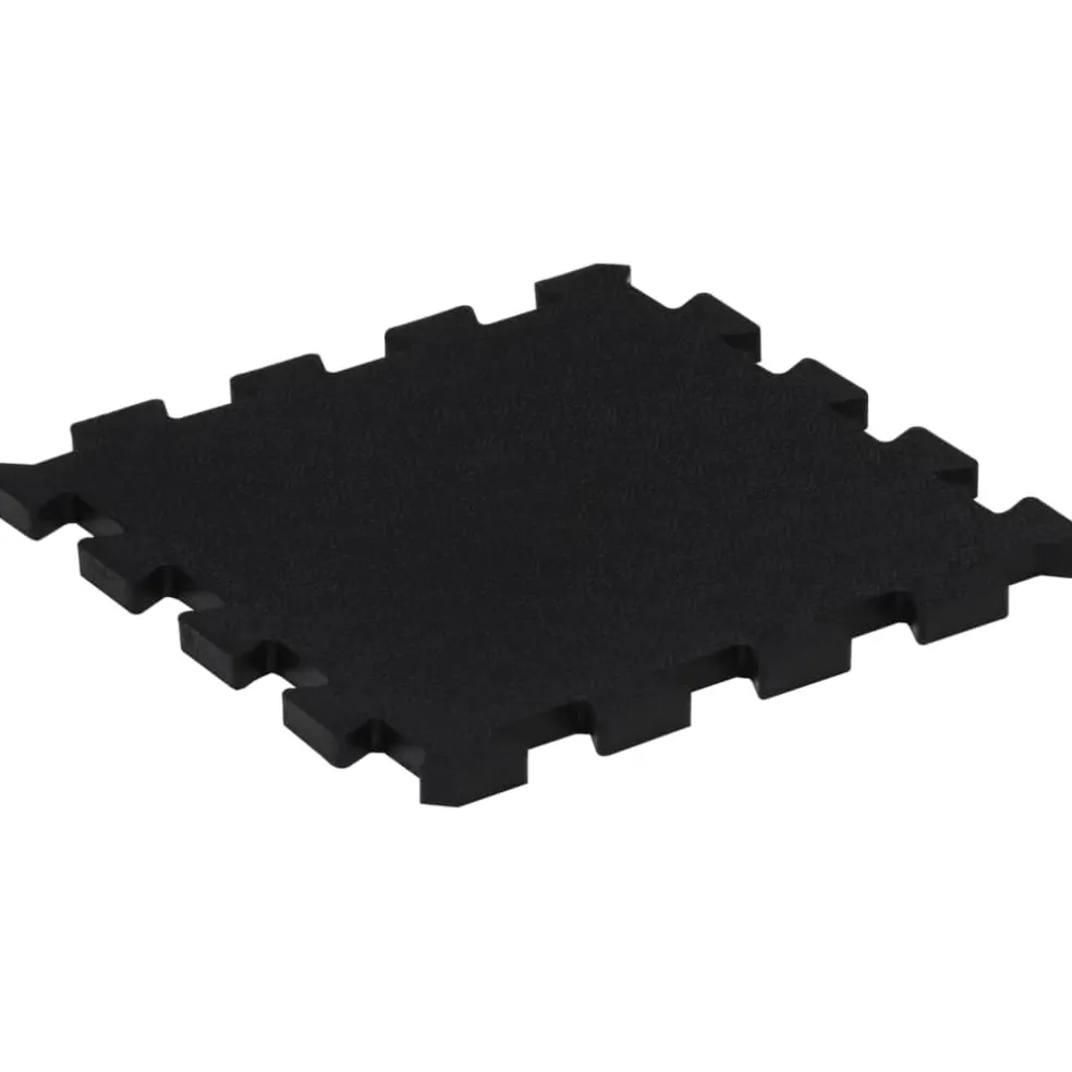 vidaXL Rubbertegels 9 st 16 mm 30x30 cm zwart