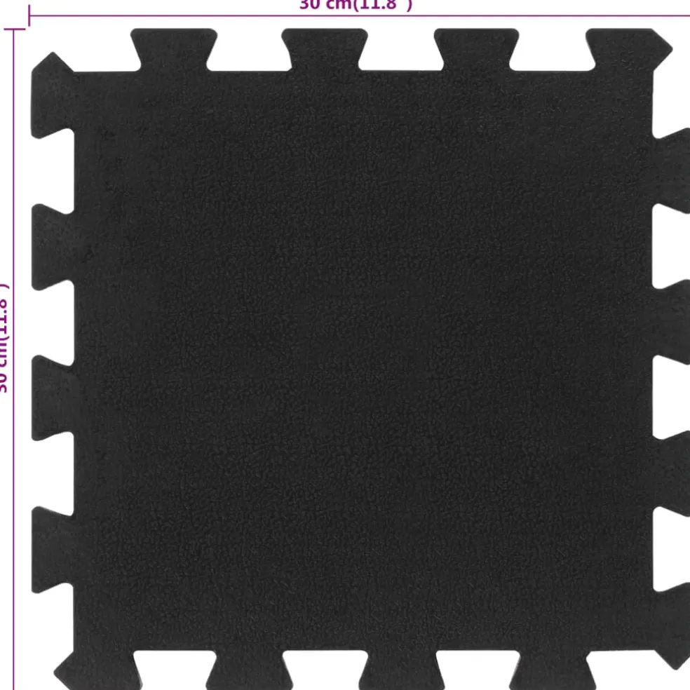 vidaXL Rubbertegels 9 st 16 mm 30x30 cm zwart
