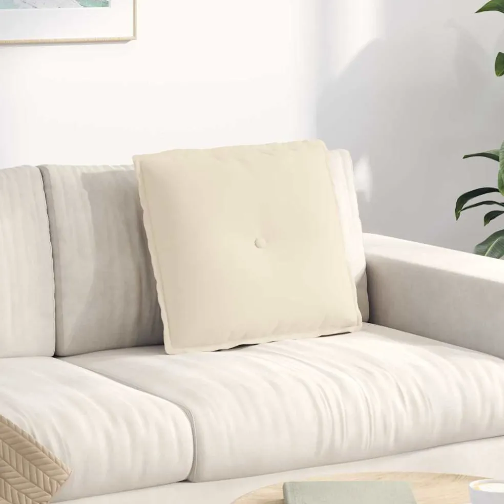 vidaXL Rugkussen Beige 50 x 45 cm Microvezel Stof