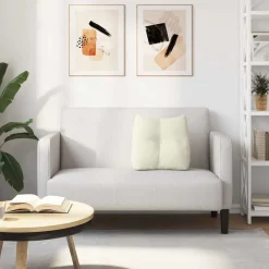 vidaXL Rugkussen Crème 45 x 24 x 50 cm Fluweel