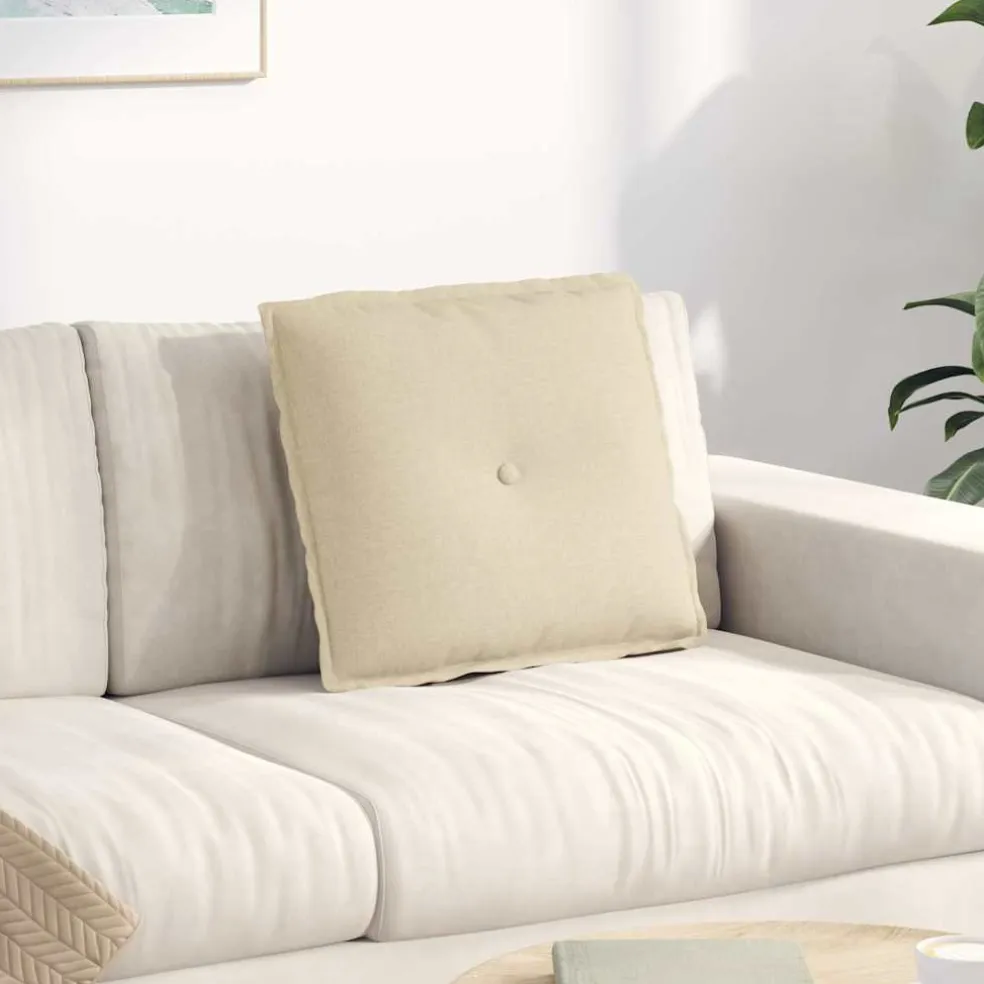 vidaXL Rugkussen Crème 50 x 19 x 45 cm Stof
