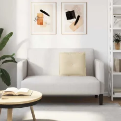 vidaXL Rugkussen Crème 50 x 19 x 45 cm Stof