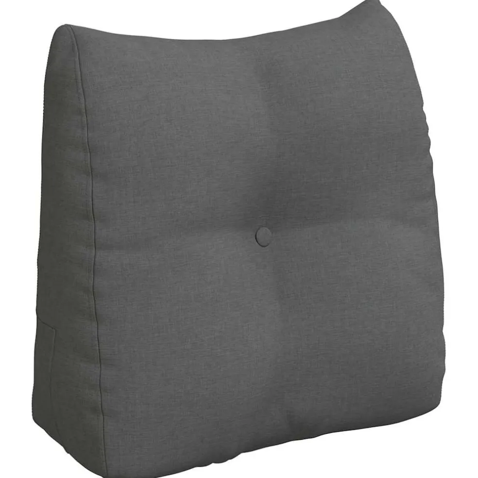 vidaXL Rugkussen Donkergrijs 45 x 24 x 50 cm Stof