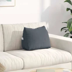 vidaXL Rugkussen Donkergrijs 45 x 20 x 35 cm Cordstof