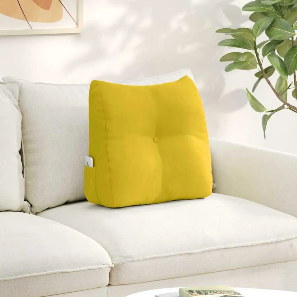 vidaXL Rugkussen Geel 45 x 24 x 50 cm Fluweel