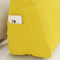 vidaXL Rugkussen Lichtgeel 45 x 20 x 35 cm Stof