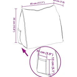 vidaXL Rugkussen Lichtgeel 45 x 20 x 35 cm Stof