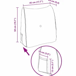 vidaXL Rugkussen Rood 45 x 24 x 50 cm Stof