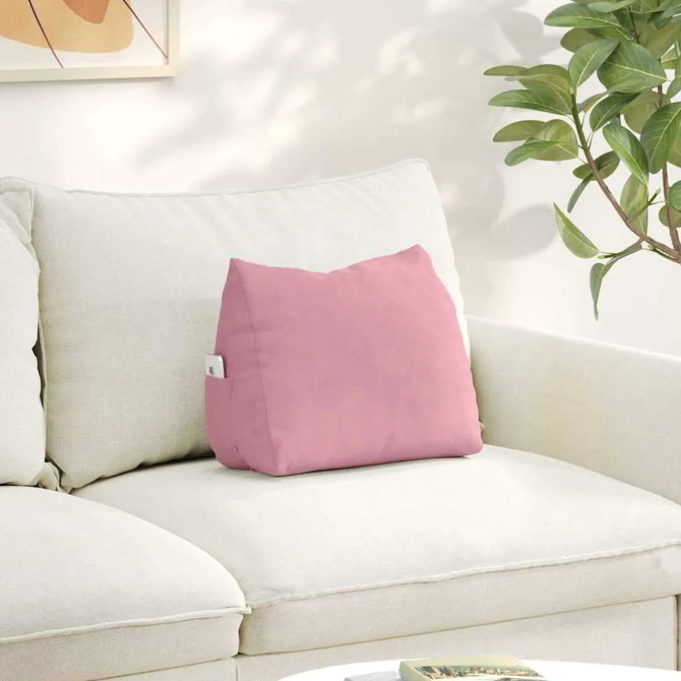 vidaXL Rugkussen Roze 45 x 20 x 35 cm Cordstof
