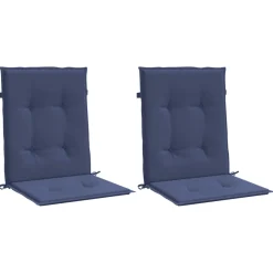 vidaXL Rugkussens 2 st Marineblauw 100 x 50 x 4 cm