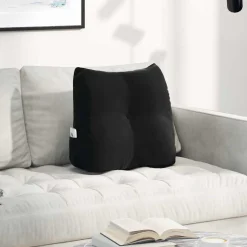 vidaXL Rugkussen Zwart 45 x 24 x 50 cm Fluweel