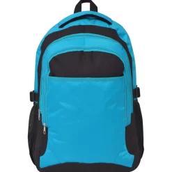 vidaXL Rugzak voor school 40 L zwart en blauw