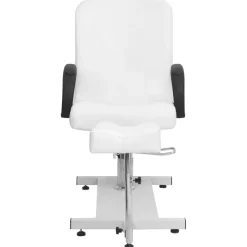 vidaXL Salonstoel met voetenbankje 127x60x98 cm kunstleer wit