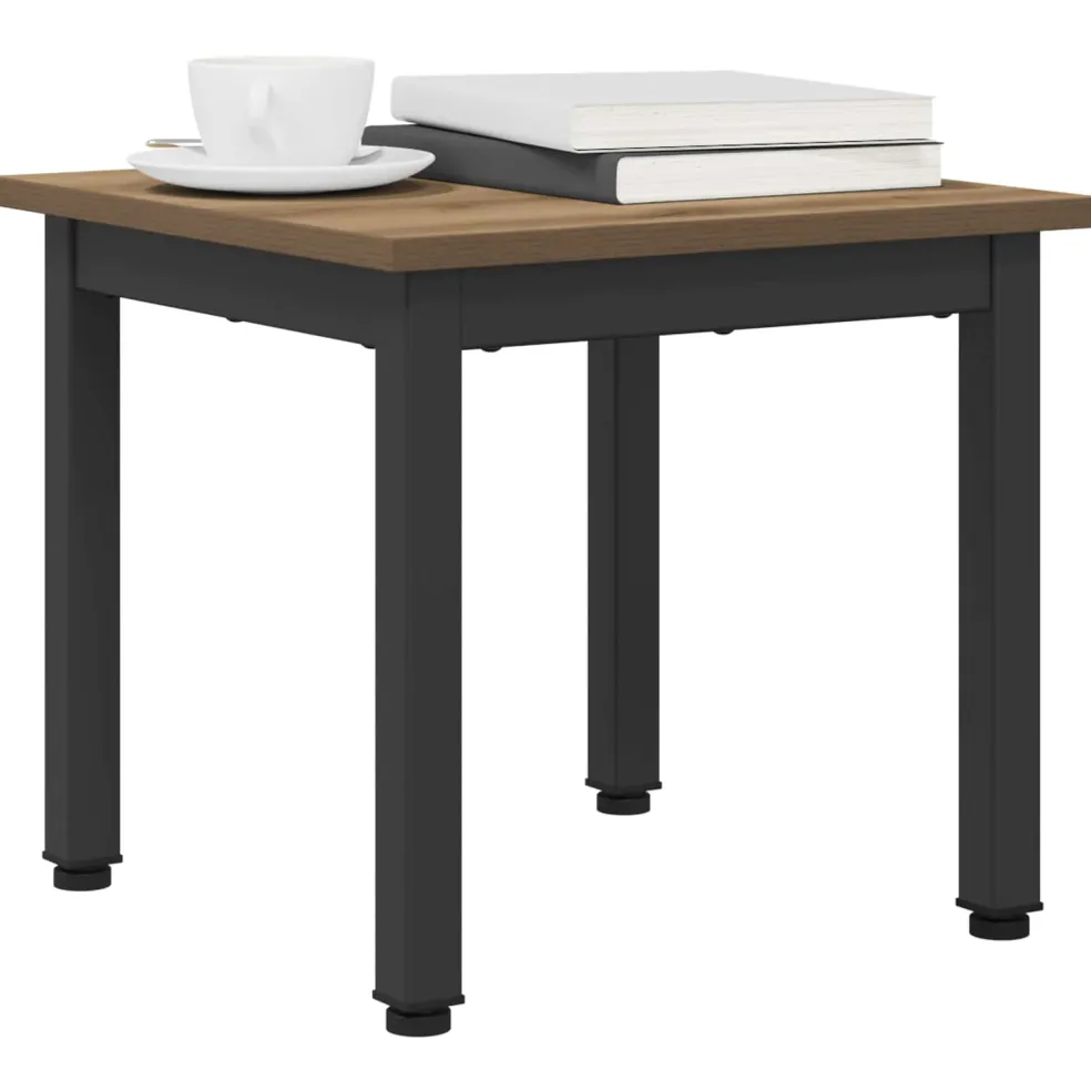 vidaXL Salontafel Artisanaal eiken 40 x 40 x 36 cm Bewerkt hout