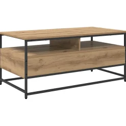 vidaXL Salontafel Artisanaal eiken 100 x 51 x 45 cm Bewerkt hout