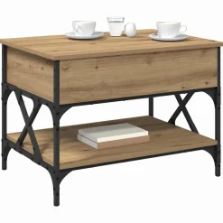 vidaXL Salontafel Artisan Eiken 70x50x50cm Bewerkt hout