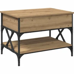 vidaXL Salontafel Artisan Eiken 70x50x50cm Bewerkt hout