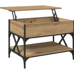vidaXL Salontafel Artisan Eiken 70x50x50cm Bewerkt hout