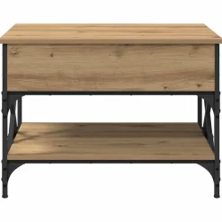 vidaXL Salontafel Artisan Eiken 70x50x50cm Bewerkt hout