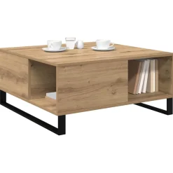 vidaXL Salontafel Artisan Eiken 80 x 80 x 36,5 cm Bewerkt hout
