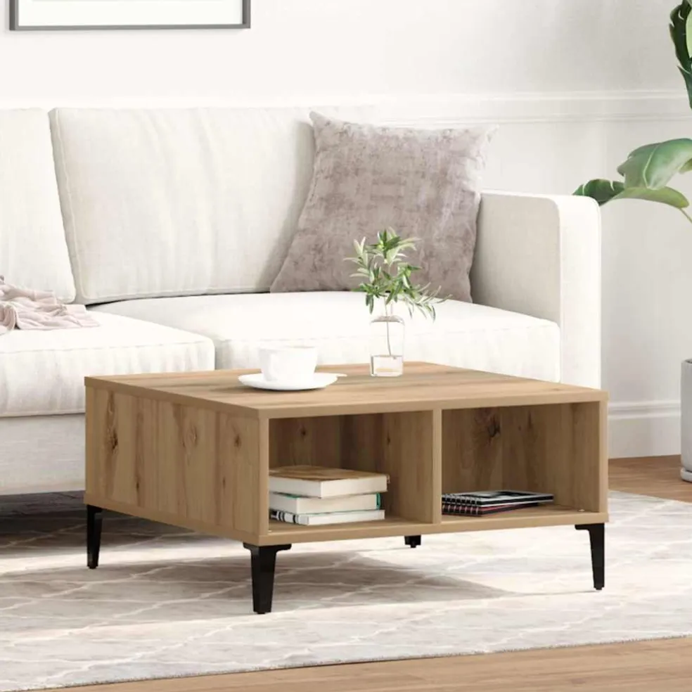 vidaXL Salontafel Artisan Eiken 60 x 60 x 30 cm