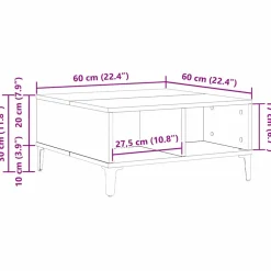 vidaXL Salontafel Artisan Eiken 60 x 60 x 30 cm
