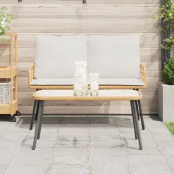 vidaXL Salontafel Bruin en zwart 90 x 45 x 43 cm poly rattan