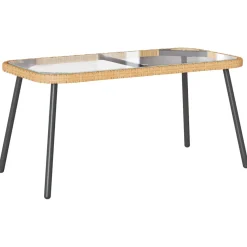 vidaXL Salontafel Bruin en zwart 90 x 45 x 43 cm poly rattan