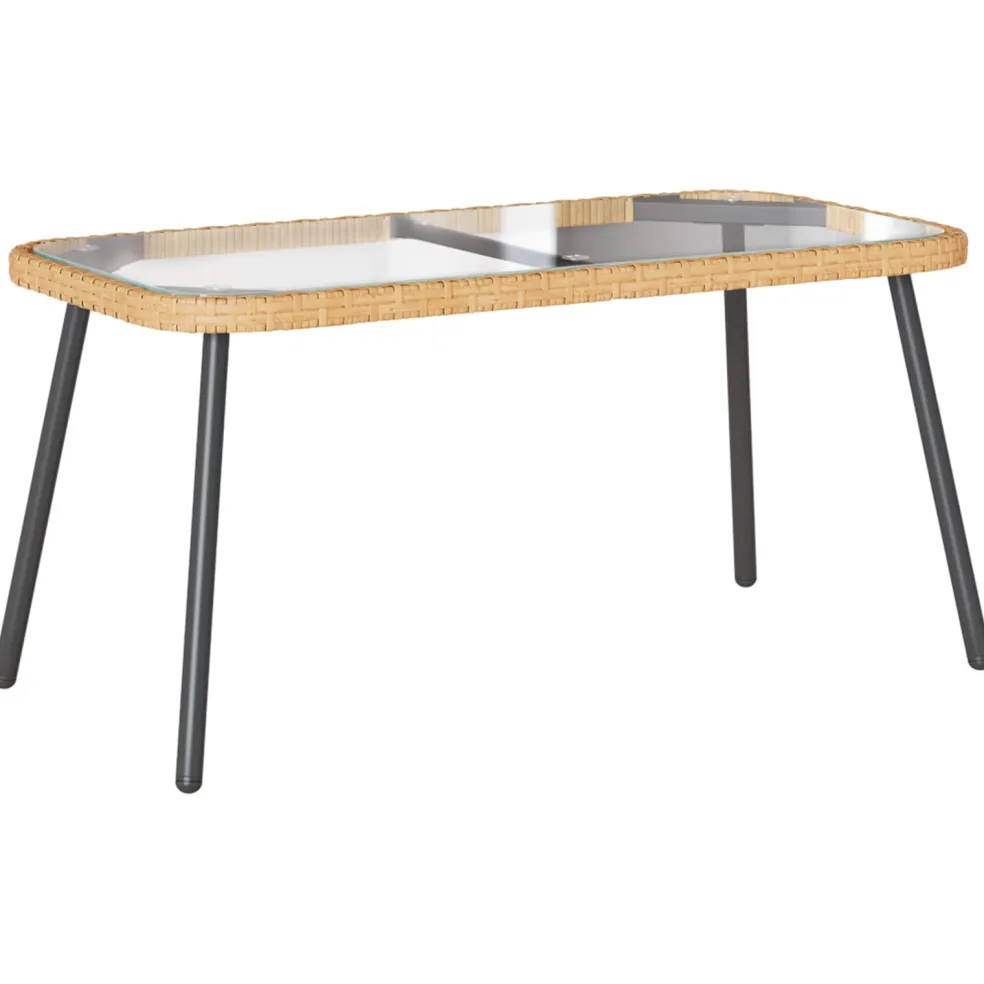 vidaXL Salontafel Bruin en zwart 90 x 45 x 43 cm poly rattan
