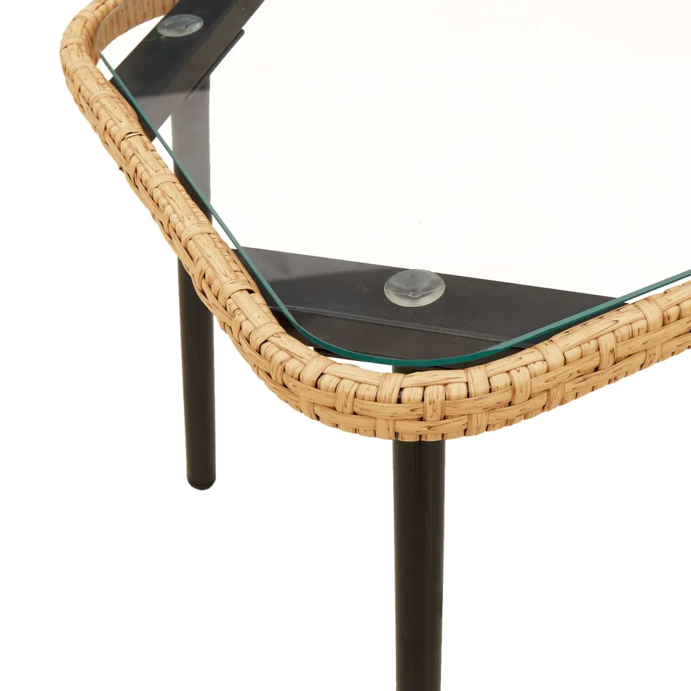 vidaXL Salontafel Bruin en zwart 90 x 45 x 43 cm poly rattan