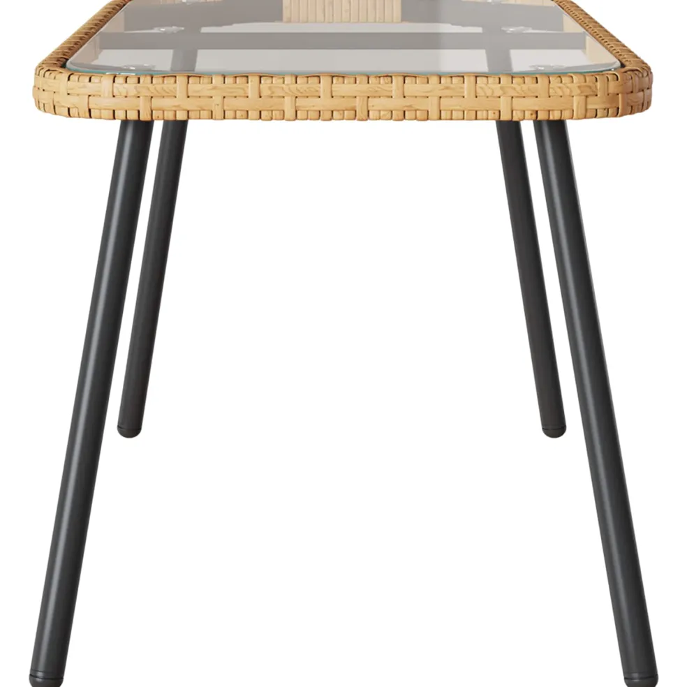 vidaXL Salontafel Bruin en zwart 90 x 45 x 43 cm poly rattan