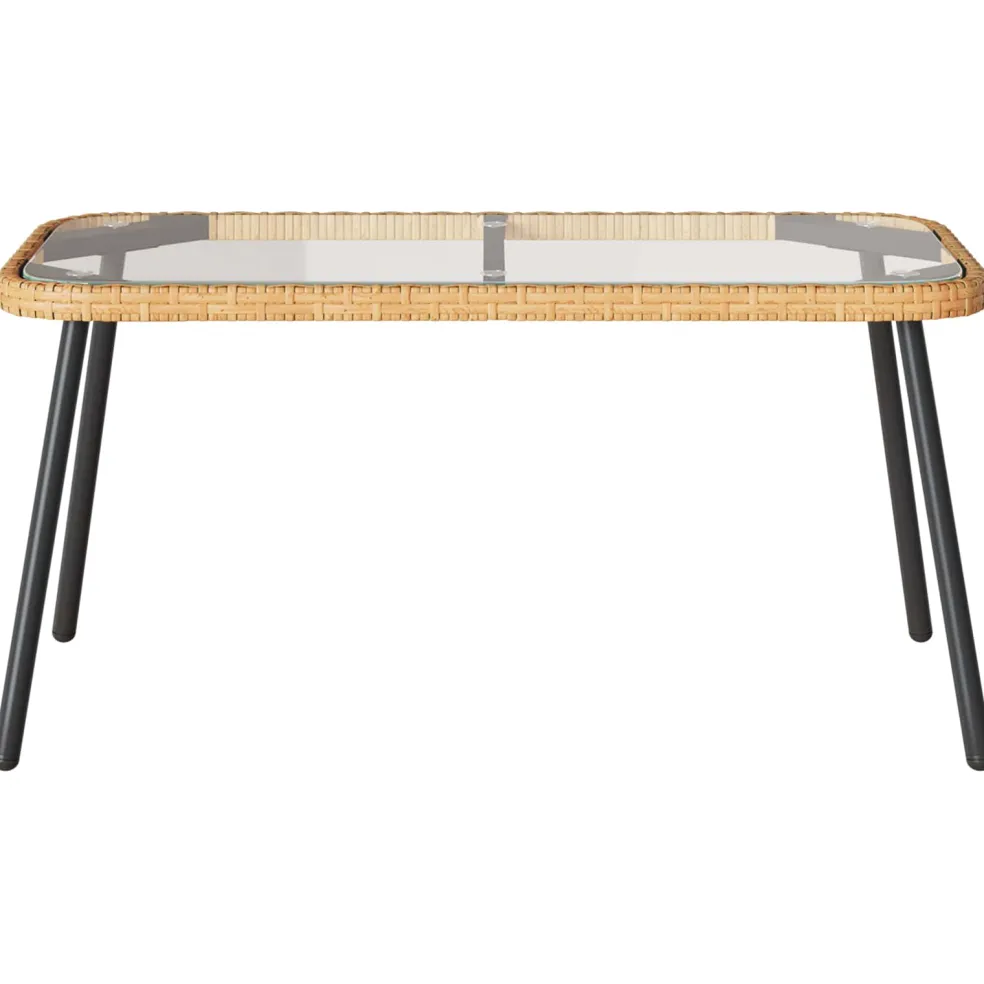 vidaXL Salontafel Bruin en zwart 90 x 45 x 43 cm poly rattan