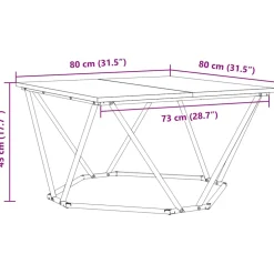 vidaXL Salontafel Gerookt eiken 80 x 80 x 45 cm