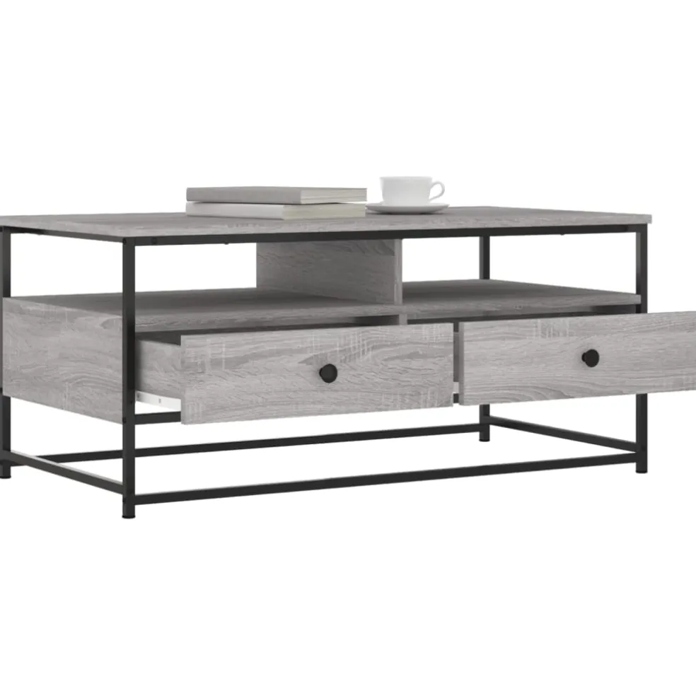 vidaXL Salontafel Grijs Sonoma 100 x 51 x 45 cm Bewerkt hout