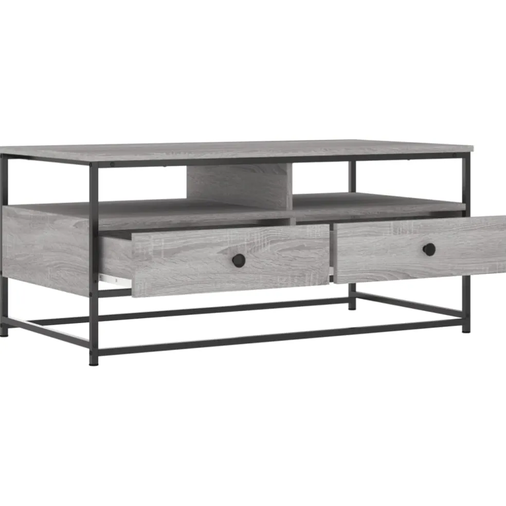 vidaXL Salontafel Grijs Sonoma 100 x 51 x 45 cm Bewerkt hout